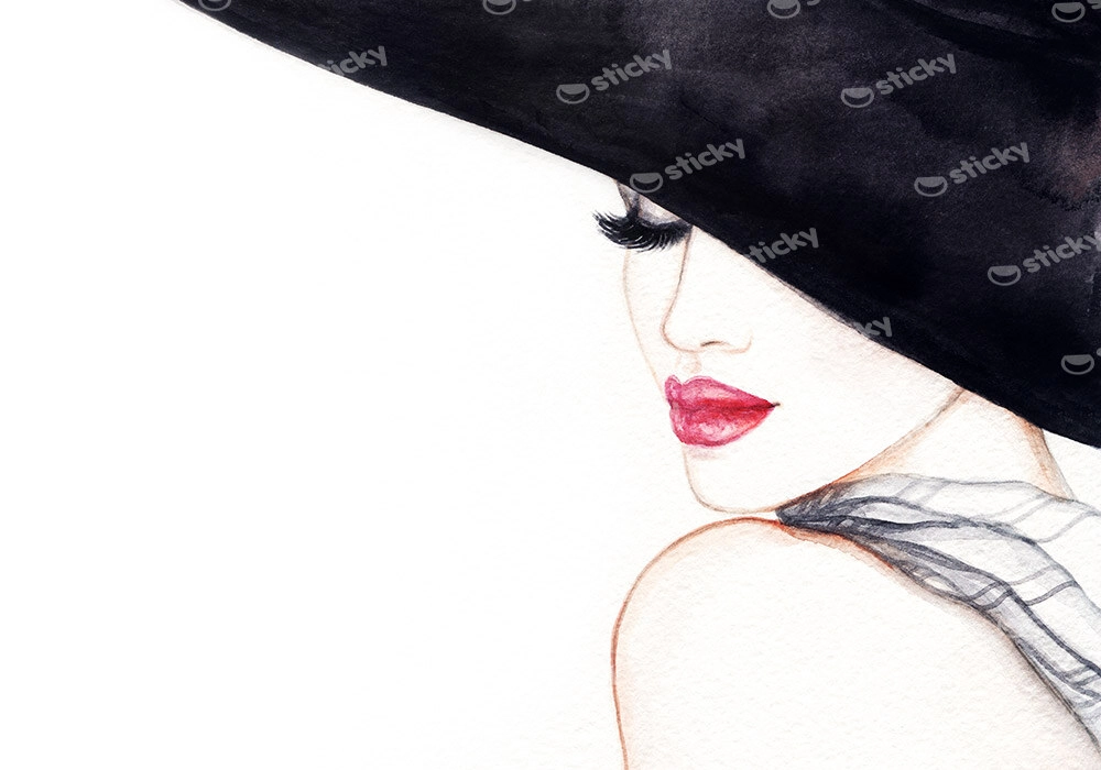 Πινακας σε καμβά ELEGANT LADY FASHION WATERCOLOR