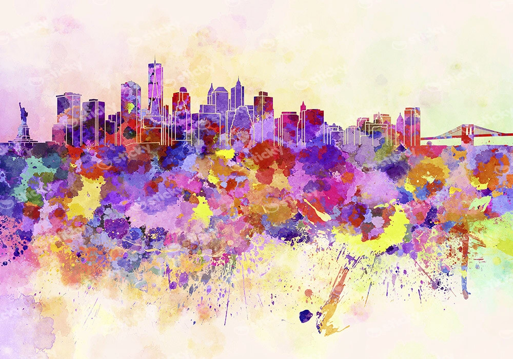 Πινακας σε καμβά NEW YORK WATERCOLOR