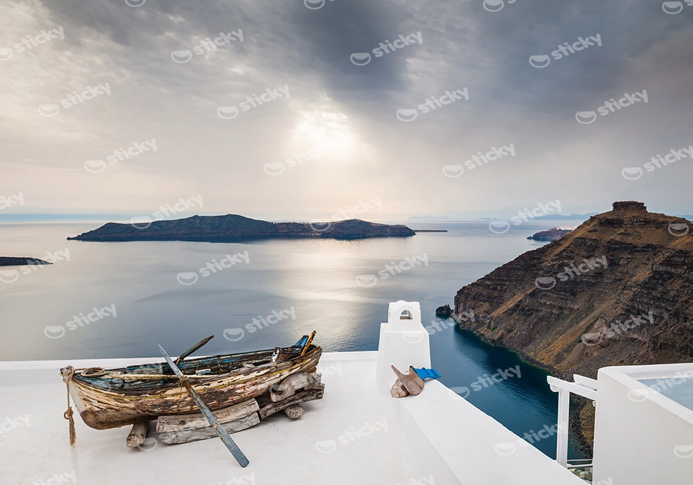 Πινακας σε καμβά BEAUTIFUL SUNSET ON SANTORINI ISLAND GREECE