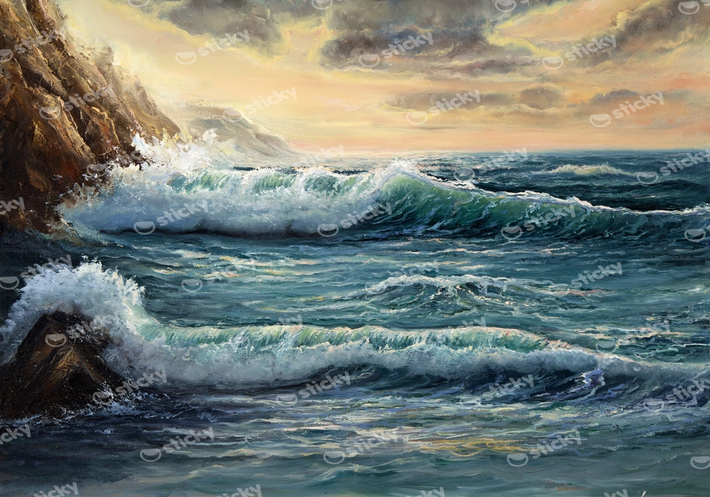 Πινακας σε καμβά SEA SHORE OIL PAINTING