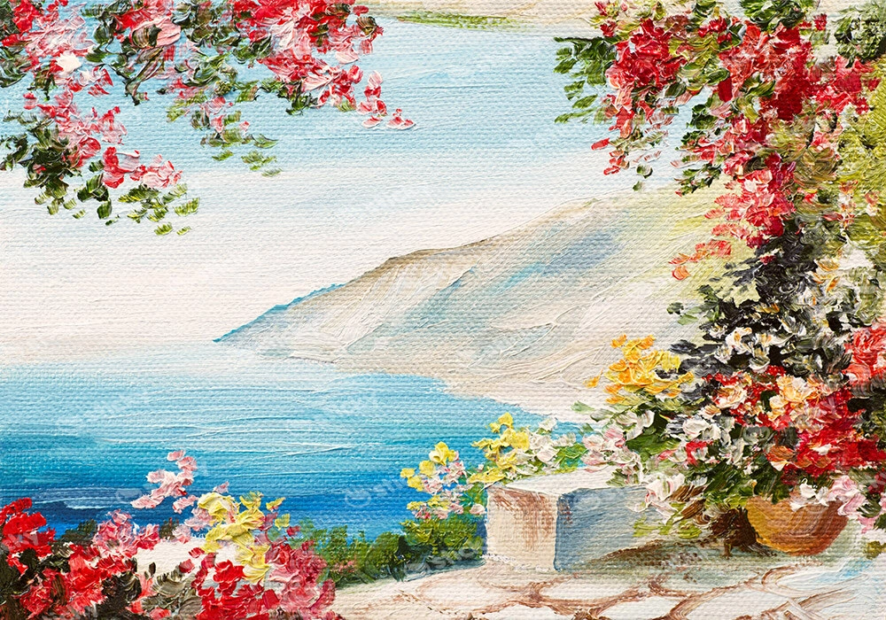 Πινακας σε καμβά HOUSE NEAR SEA 4