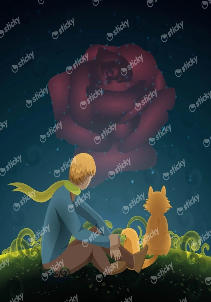 Πινακας σε καμβά LITTLE PRINCE ROSE FOX