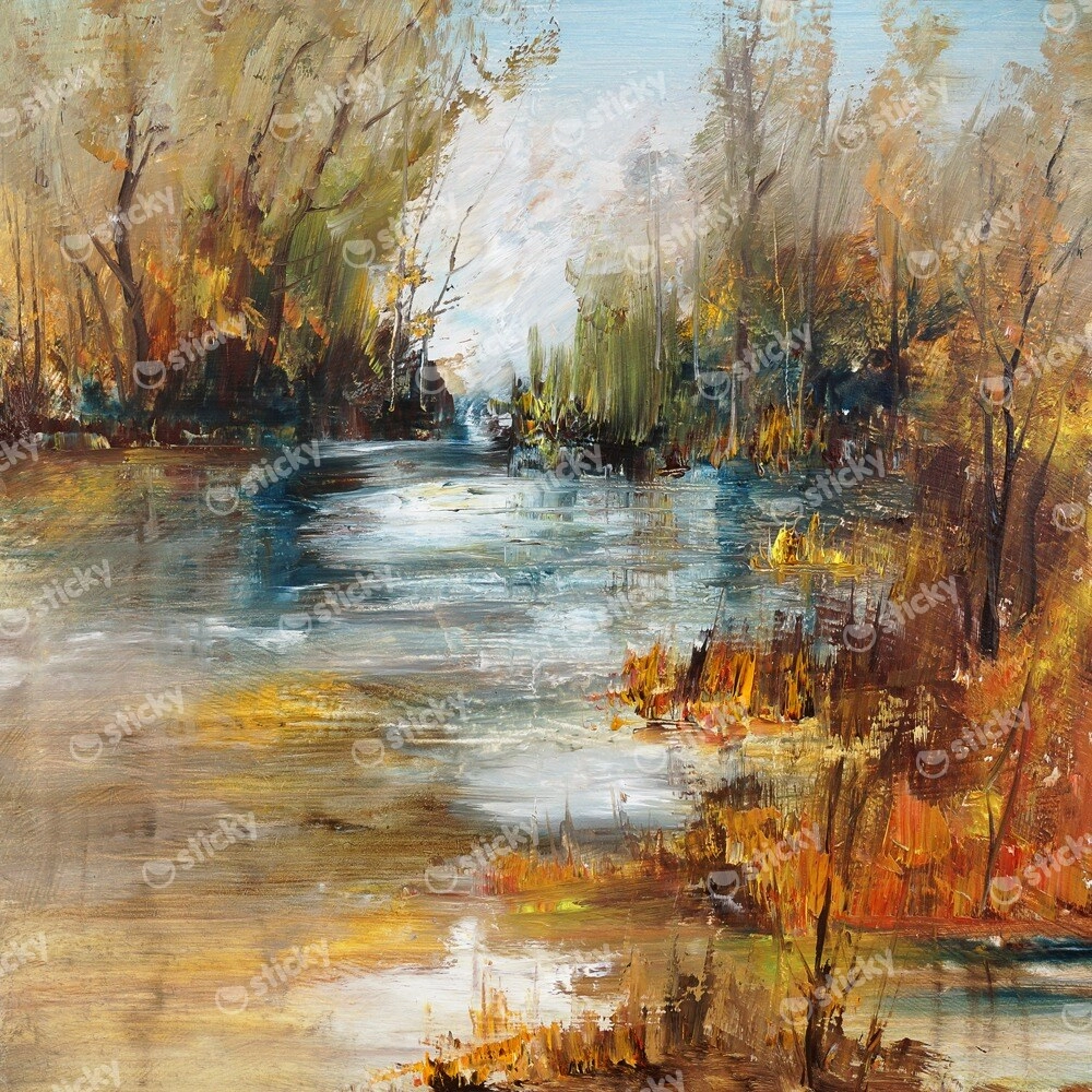 Πίνακας σε καμβά LAKE FOREST PAINTING