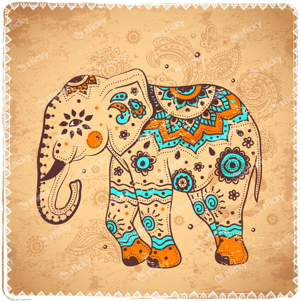Πίνακας Τετράγωνος ETHNIC ELEPHANT