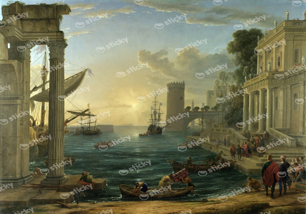 Πινακας σε καμβά CLAUDE - THE EMBARKATION OF THE QUEEN OF SHEBA