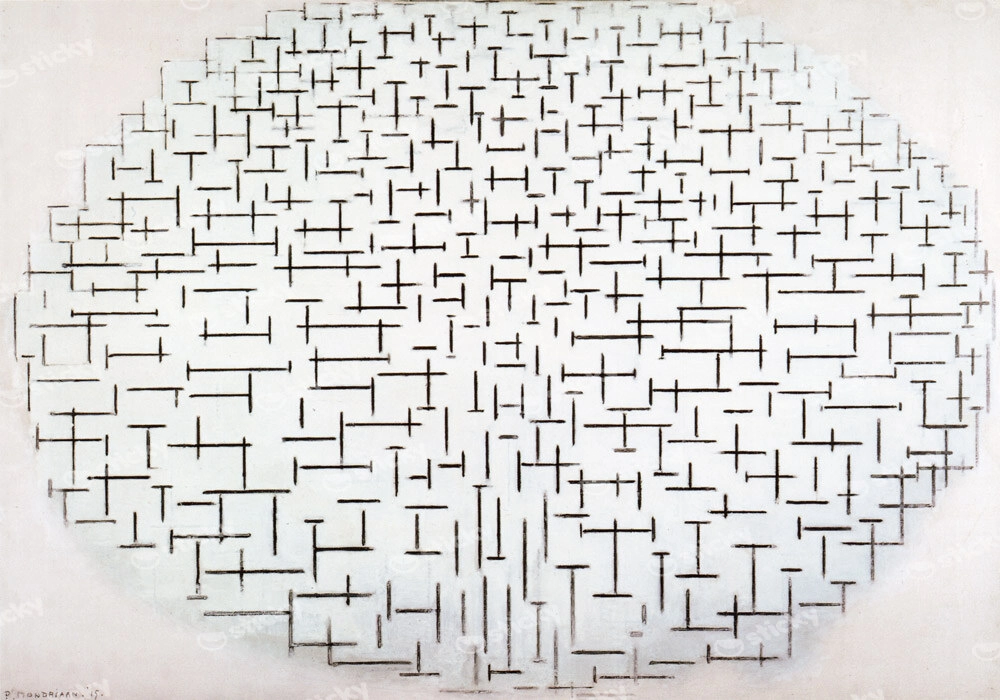 Πινακας σε καμβά MONDRIAN - COMPOSITION 10 IN BLACK AND WHITE