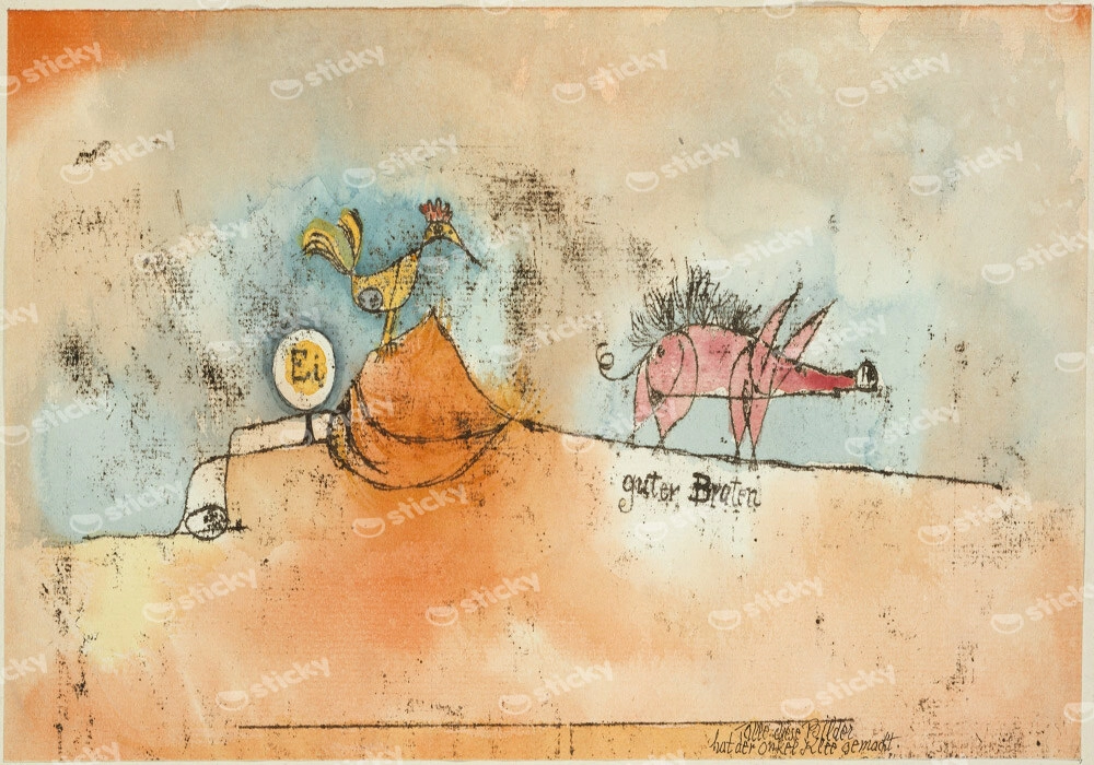 Πίνακας PAUL KLEE - WHERE EGGS AND GOOD ROAST COME FROM