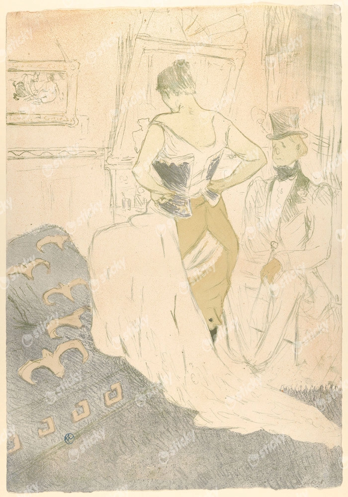 Πινακας σε καμβά TOULOUSE LAUTREC - FASTENING A CORSET