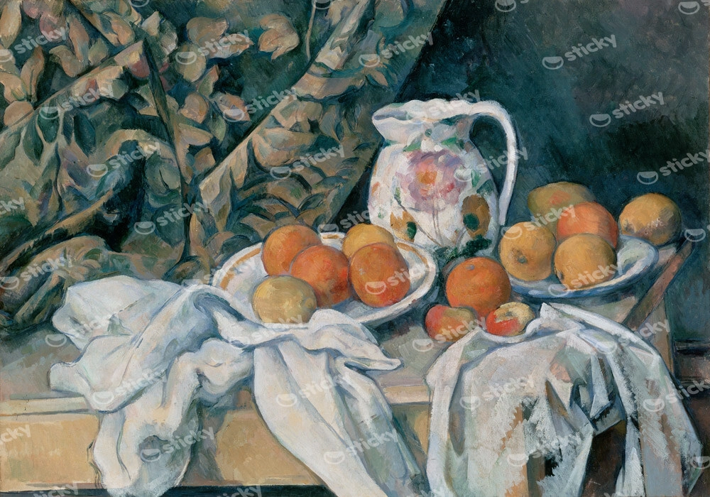 Πίνακας PAUL CEZANNE - STILL LIFE WITH A CURTAIN