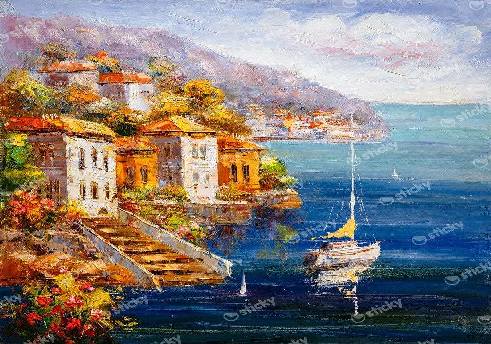 Πινακας σε καμβά OIL PAINTING HARBOUR