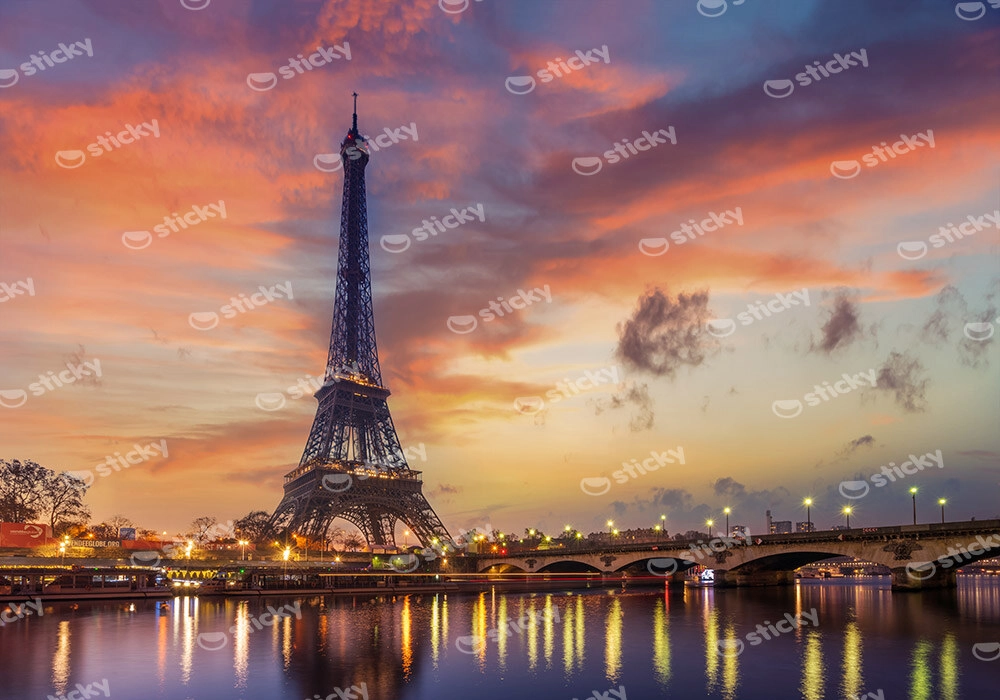 Πινακας σε καμβά PARIS EIFFEL SUNRISE