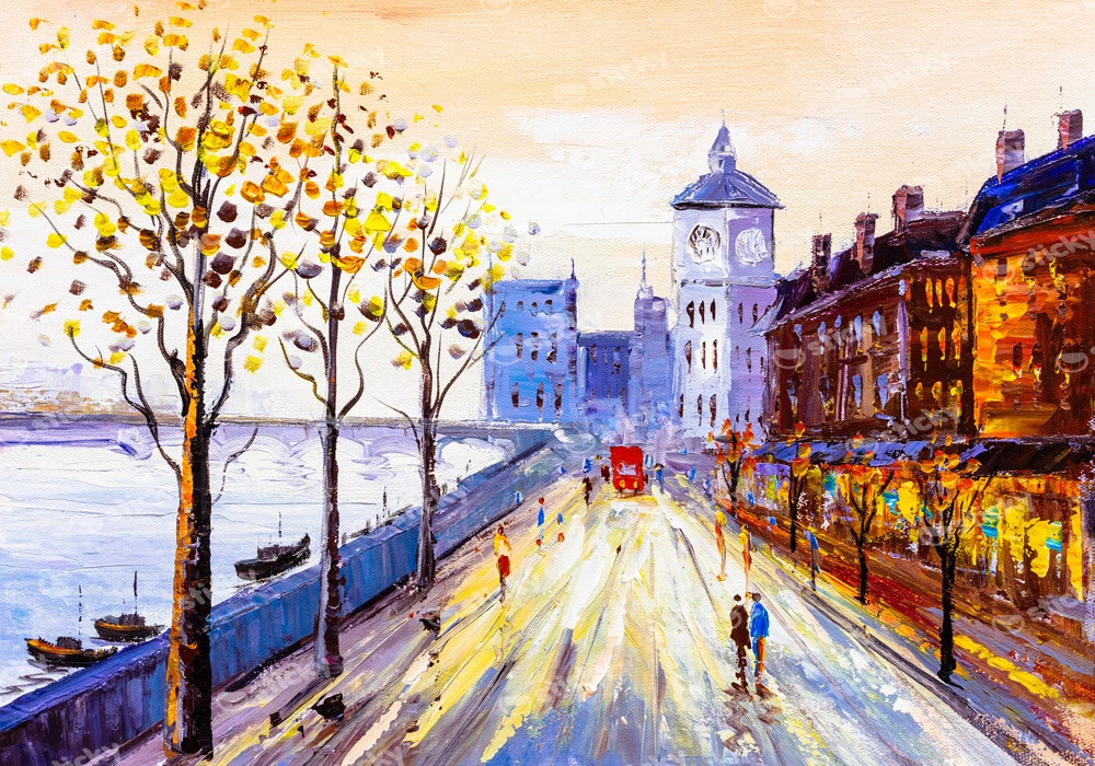 Πινακας σε καμβά STREET VIEW OF LONDON