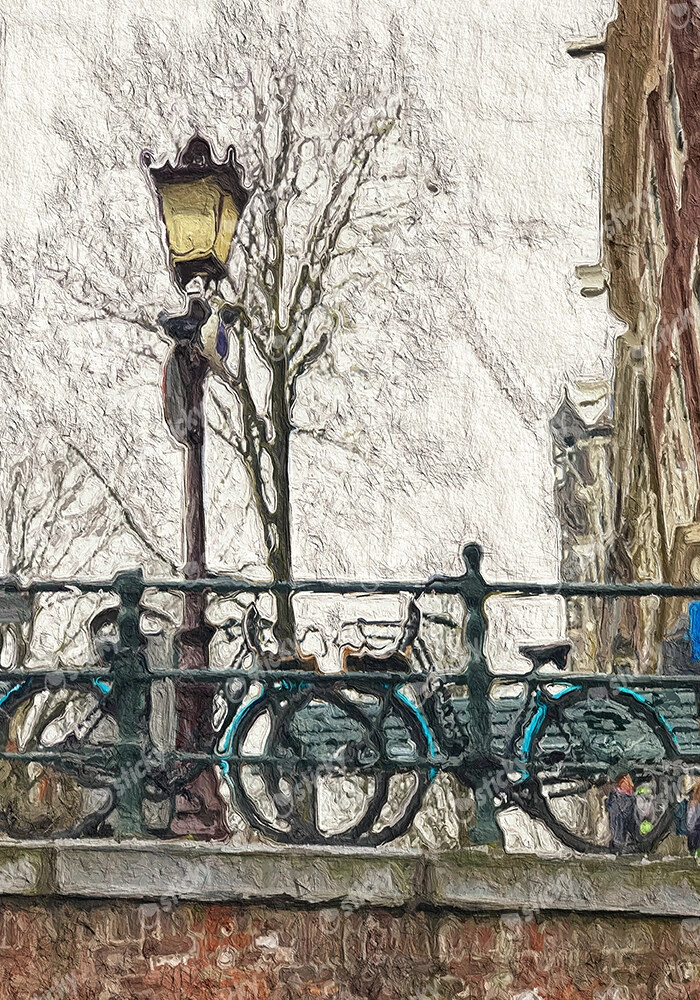 Πινακας σε καμβά BICYCLES ON BRIDGE