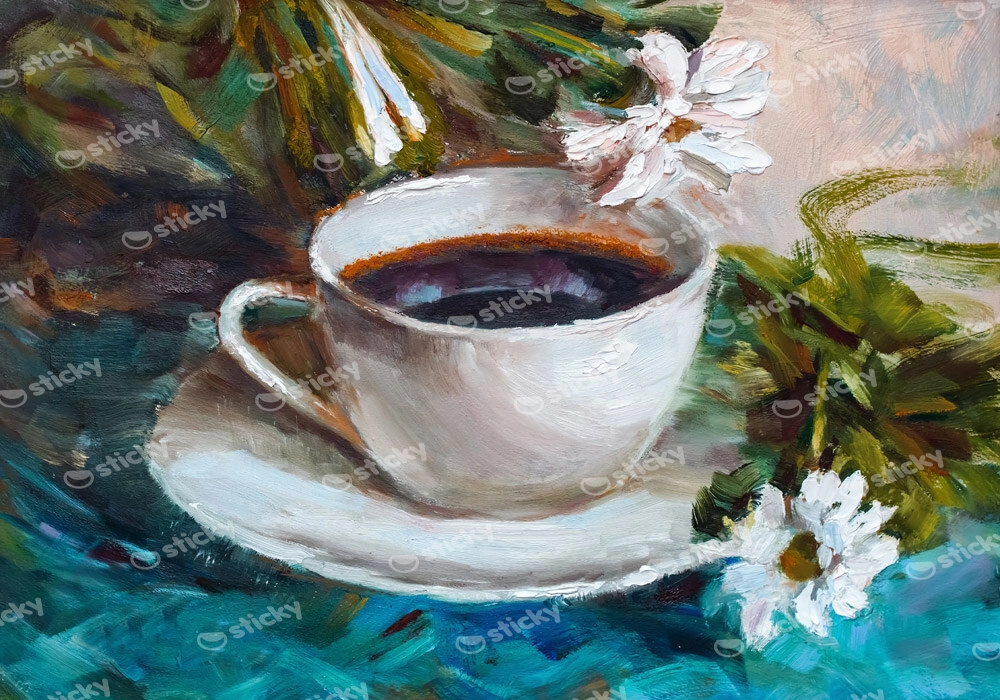 Πινακας σε καμβά CUP OF COFFEE PAINTING