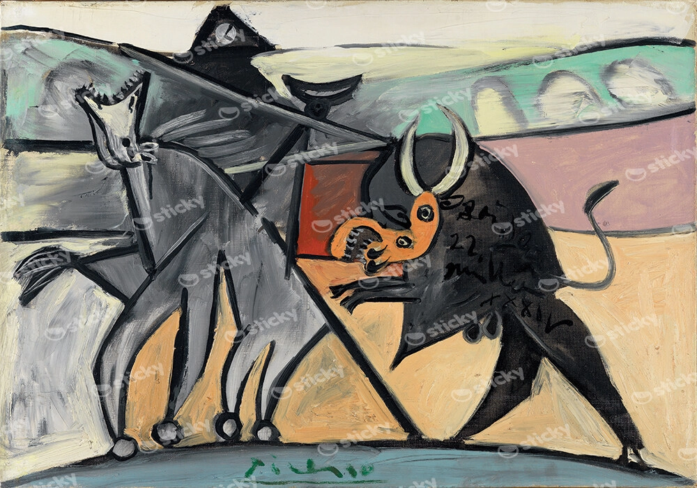 Πίνακας σε καμβά PICASSO - BULLFIGHT