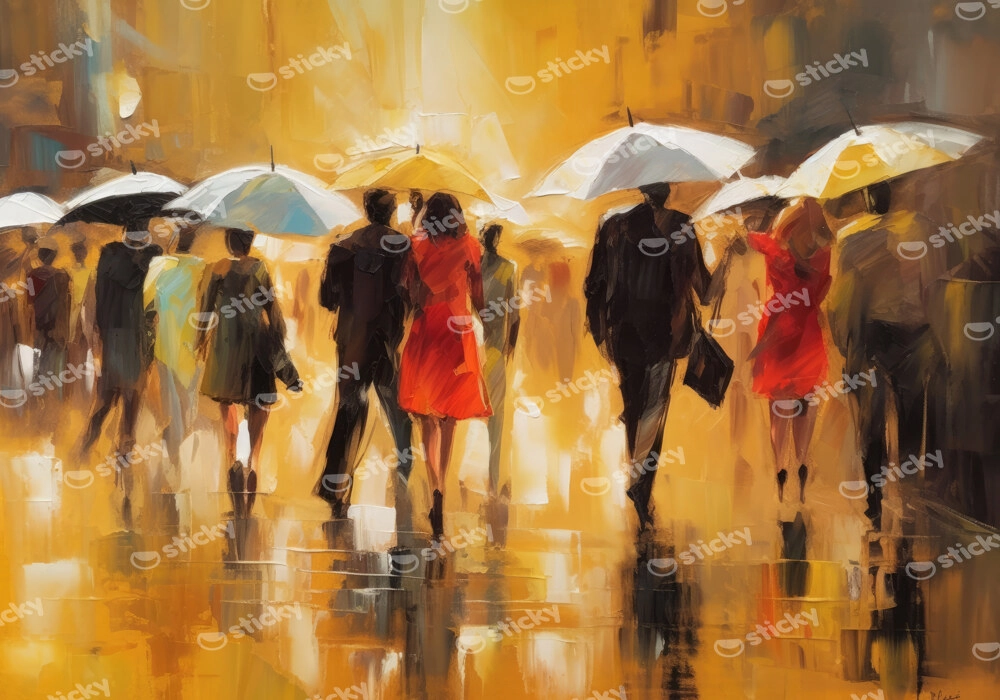 Πινακας σε καμβά RAIN PEOPLE PAINTING