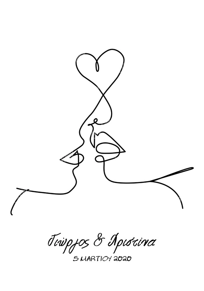 Πινακας σε καμβά LINE FACES VALENTINE