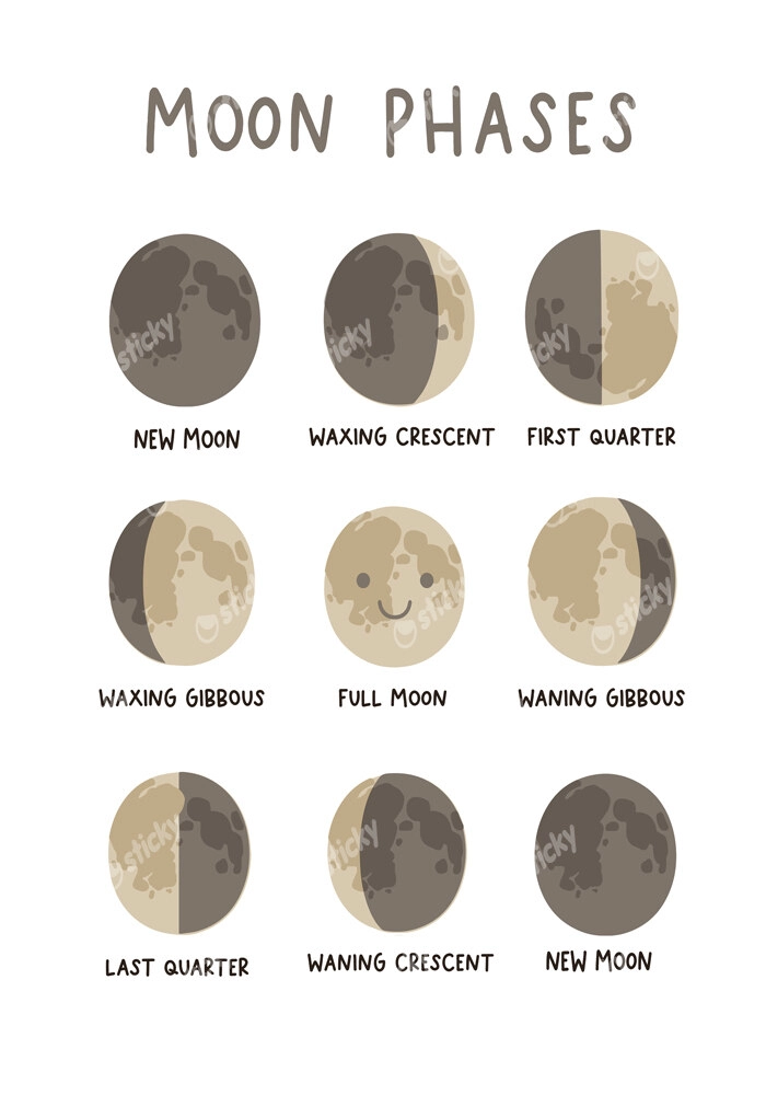 Πινακας σε καμβά HAPPY MOON PHASES