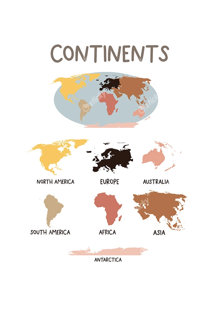 Πινακας σε καμβά CONTINENTS