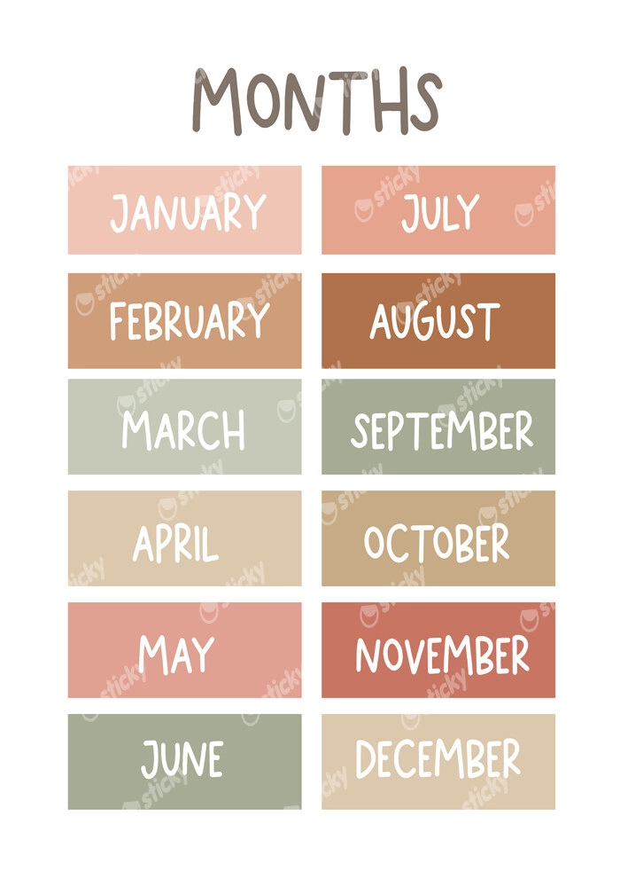 Πινακας σε καμβά MONTHS