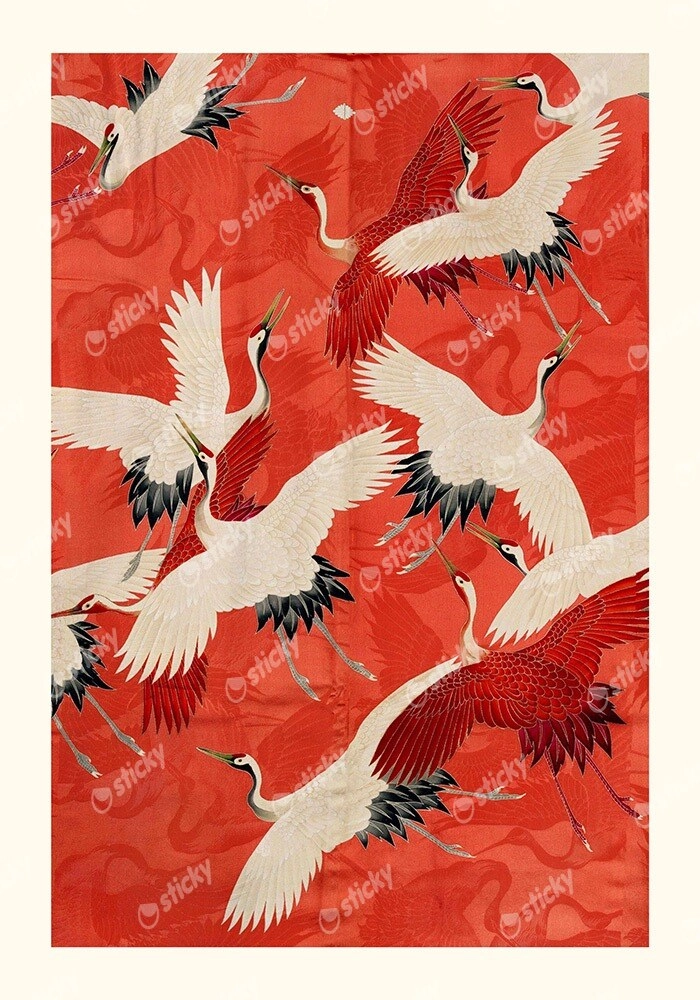Πινακας σε καμβά RED CRANES