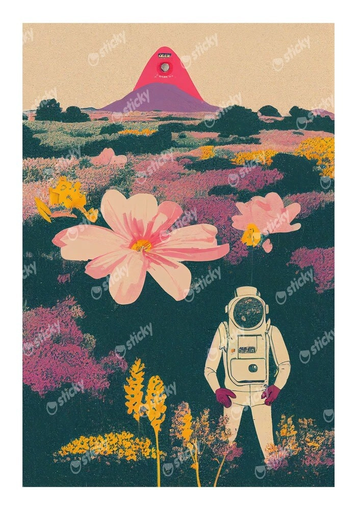 Πόστερ ASTRONAUT ON A FLOWER PLANET