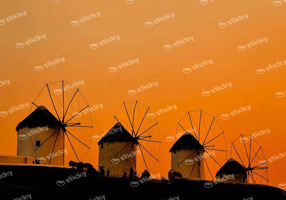 Πινακας σε καμβά WINDMILLS OF MYKONOS 6