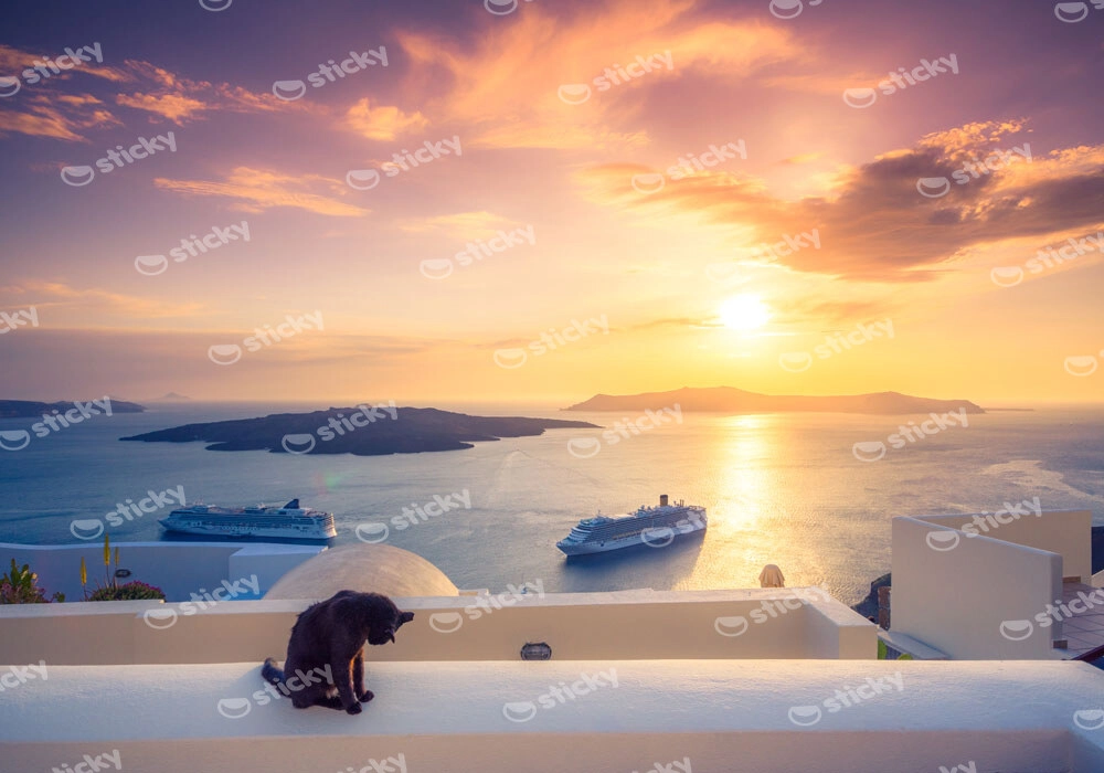 Πινακας σε καμβά FIRA TOWN SANTORINI 2