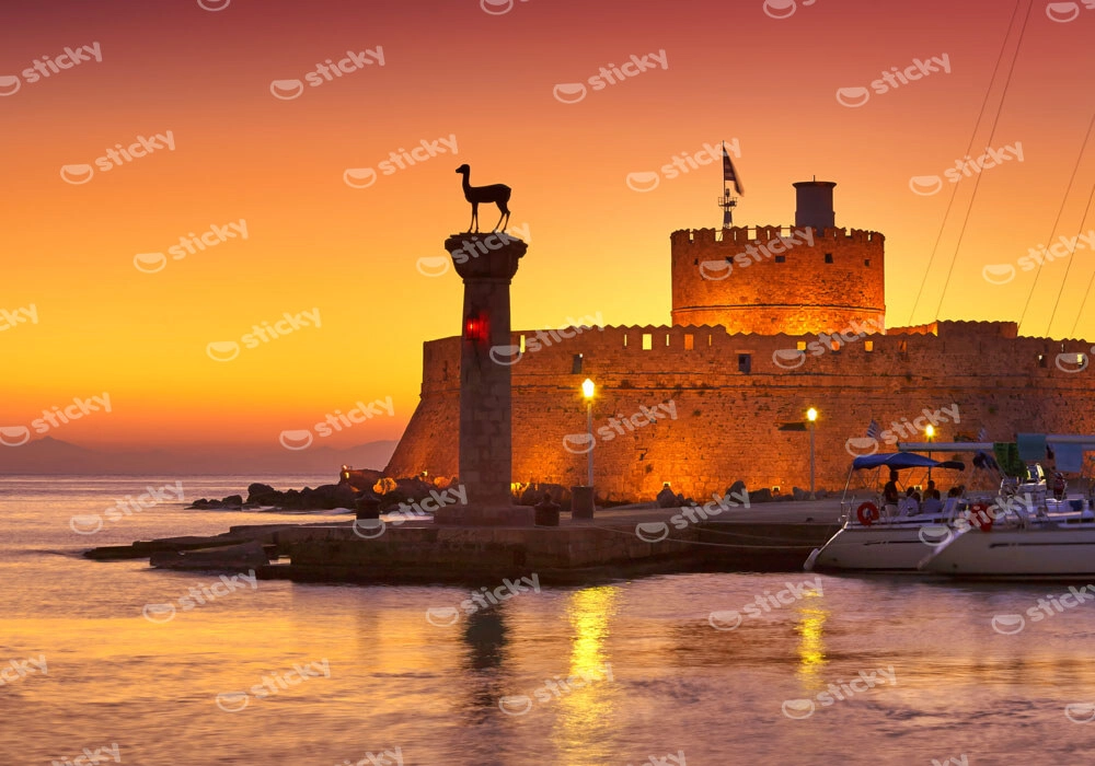 Πινακας σε καμβά RHODES HARBOR