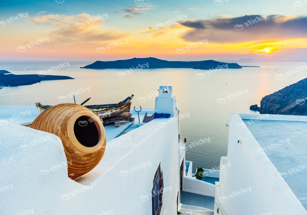 Πινακας σε καμβά VOLCANIC CALDERA SANTORINI