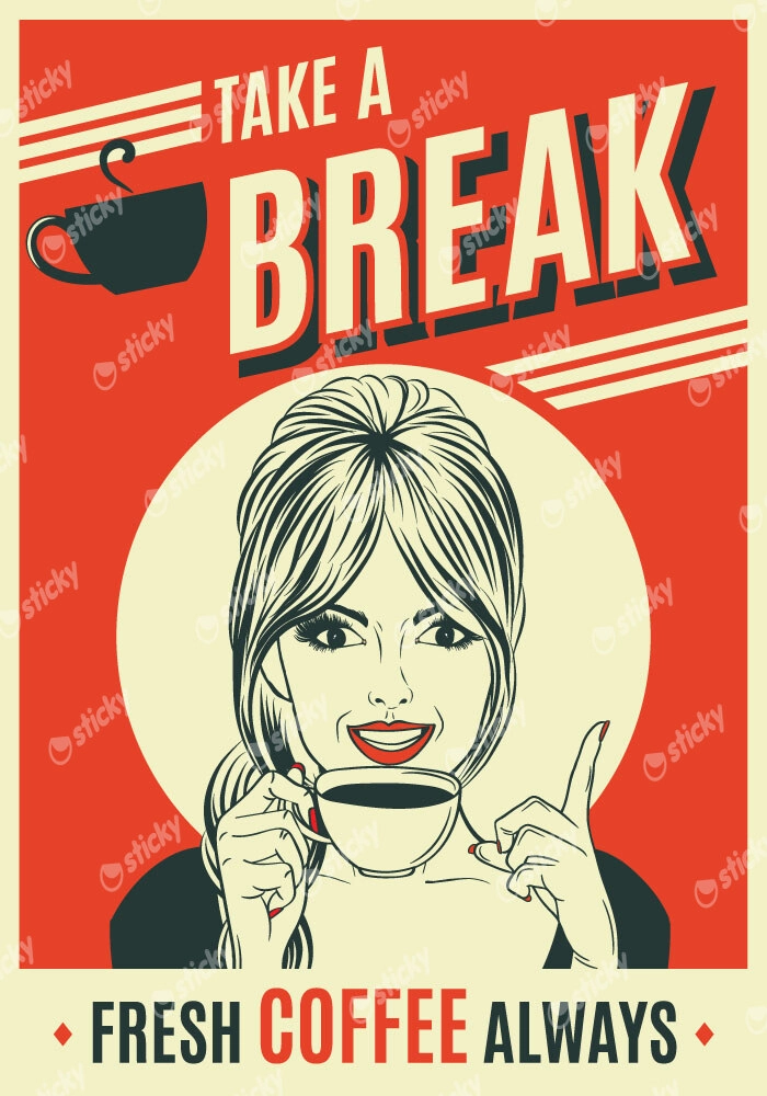 Πινακας σε καμβά TAKE A COFFEE BREAK