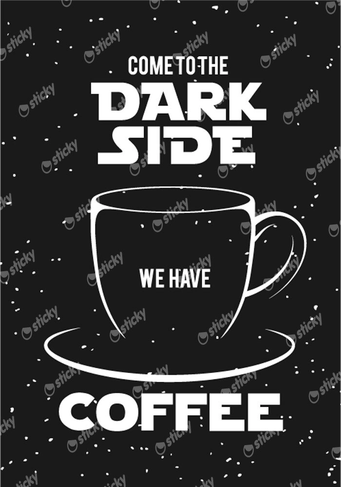 Πινακας σε καμβά DARK SIDE COFFEE BLACK