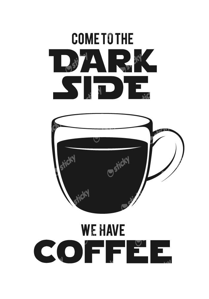 Πινακας σε καμβά DARK SIDE COFFEE WHITE