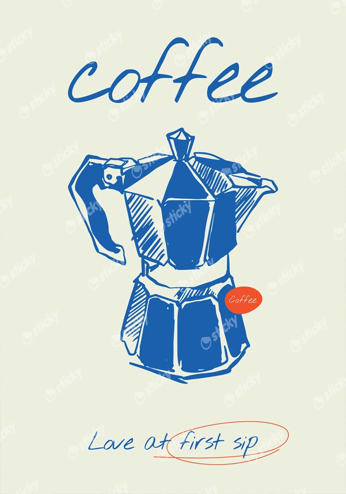 Πινακας σε καμβά HAND DRAWN COFFEE