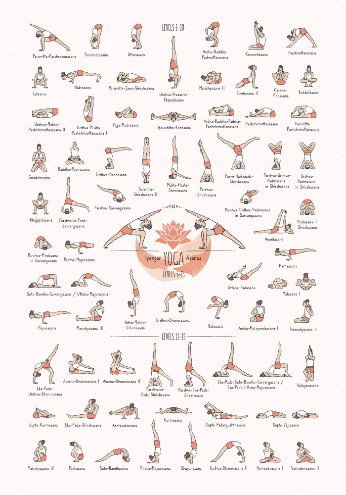 Πινακας σε καμβά YOGA POSES LEVEL 2
