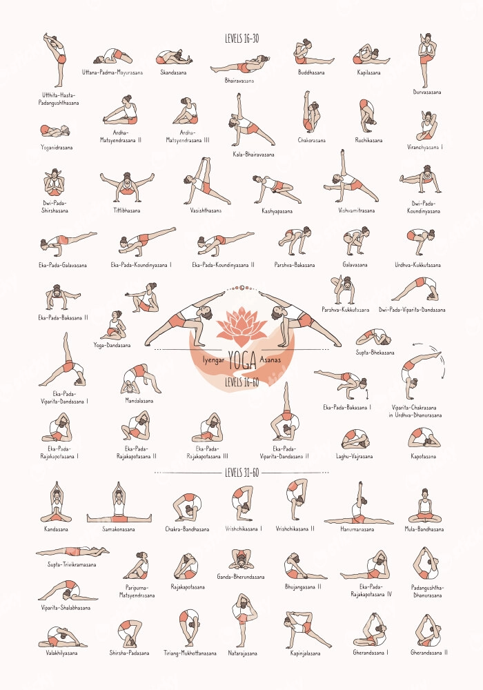 Πινακας σε καμβά YOGA POSES LEVEL 3