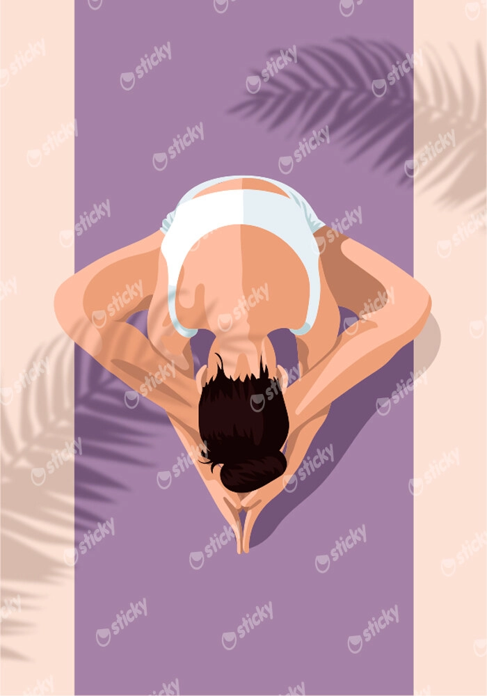 Πινακας σε καμβά PURPLE YOGA POSE