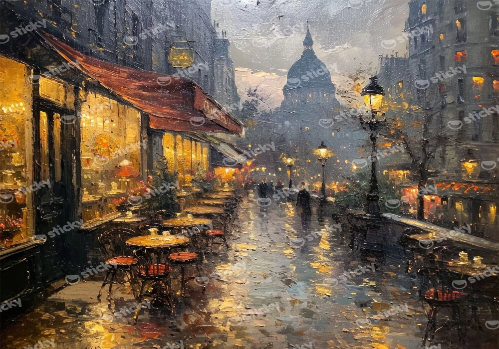 Πινακας σε καμβά PARISIAN CAFE PAINTING