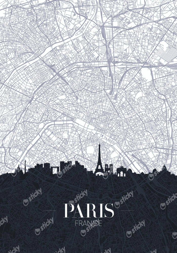 Πινακας σε καμβά PARIS CITY MAP