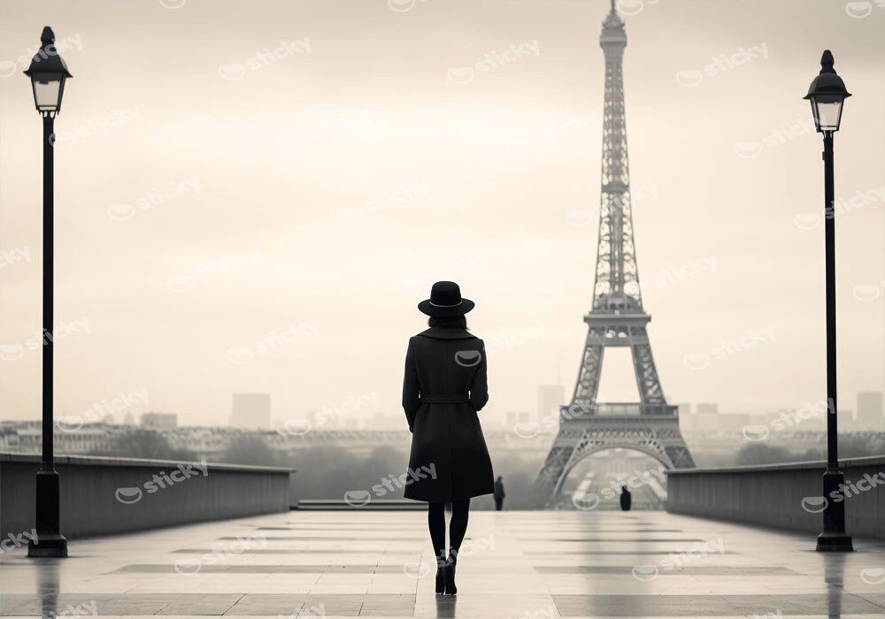 Πινακας σε καμβά WOMAN IN PARIS