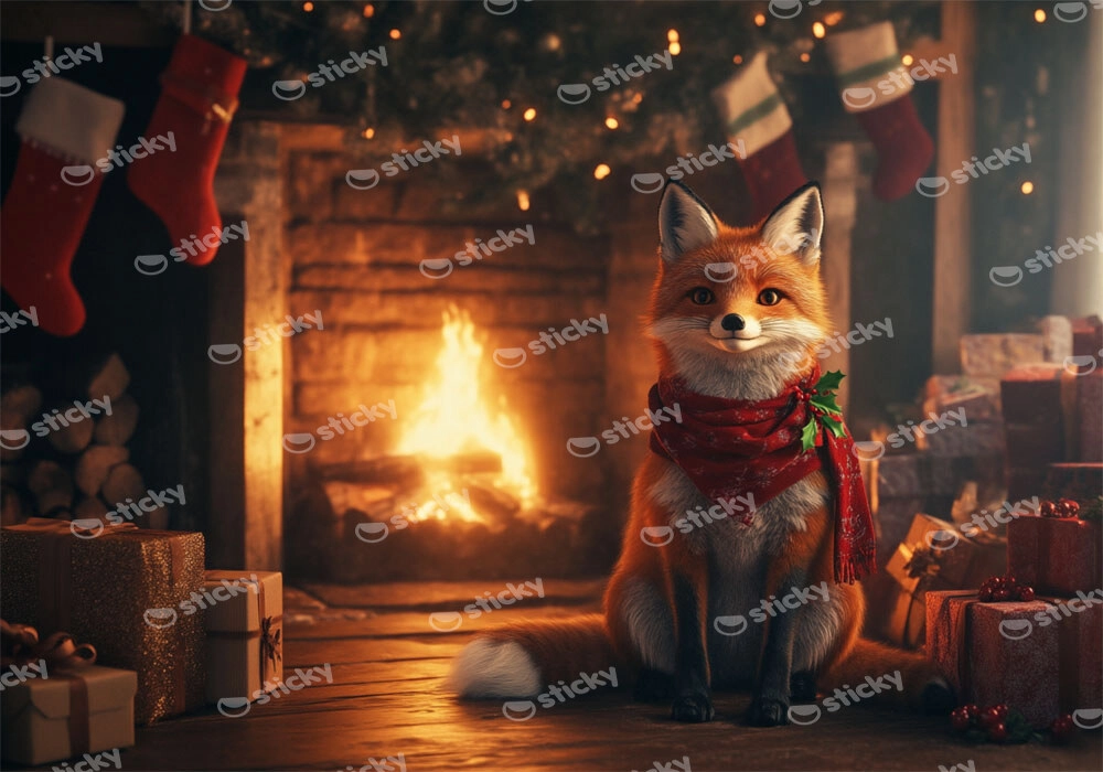 Πινακας σε καμβά CHRISTMAS FOX