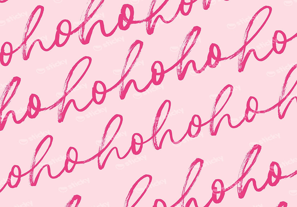 Πινακας σε καμβά HO HO HO PINK CHRISTMAS
