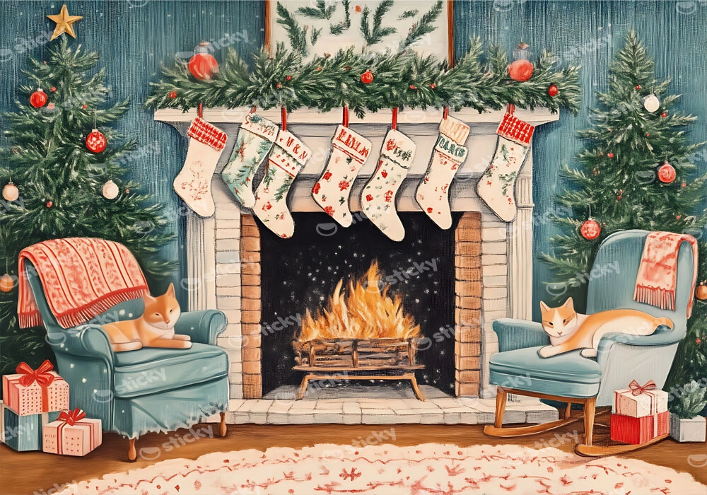 Πινακας σε καμβά CHRISTMAS FIREPLACE