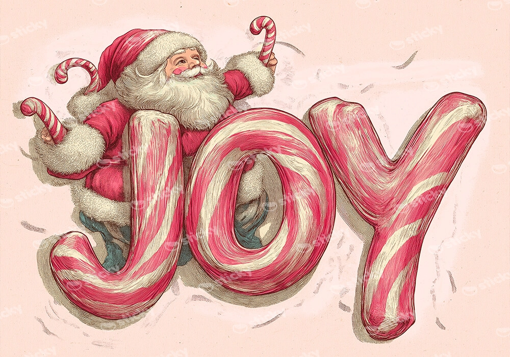 Πινακας σε καμβά PINK CHRISTMAS JOY