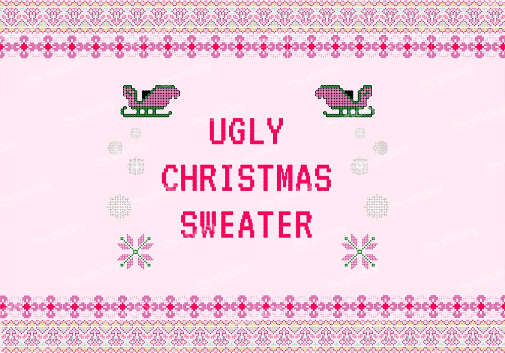 Πινακας σε καμβά PINK CHRISTMAS UGLY SWEATER
