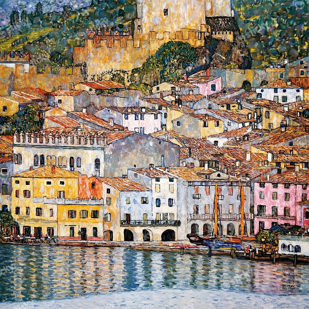Πίνακας σε καμβά KLIMT - MALCESINE LAKE GARDA