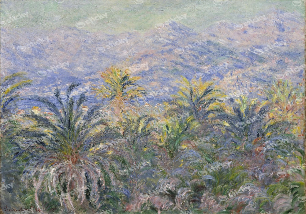 Πινακας σε καμβά MONET - PALM TREES AT BORDIGHERA