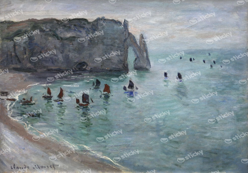 Πινακας σε καμβά MONET - FISHING BOATS LEAVING THE HARBOUR