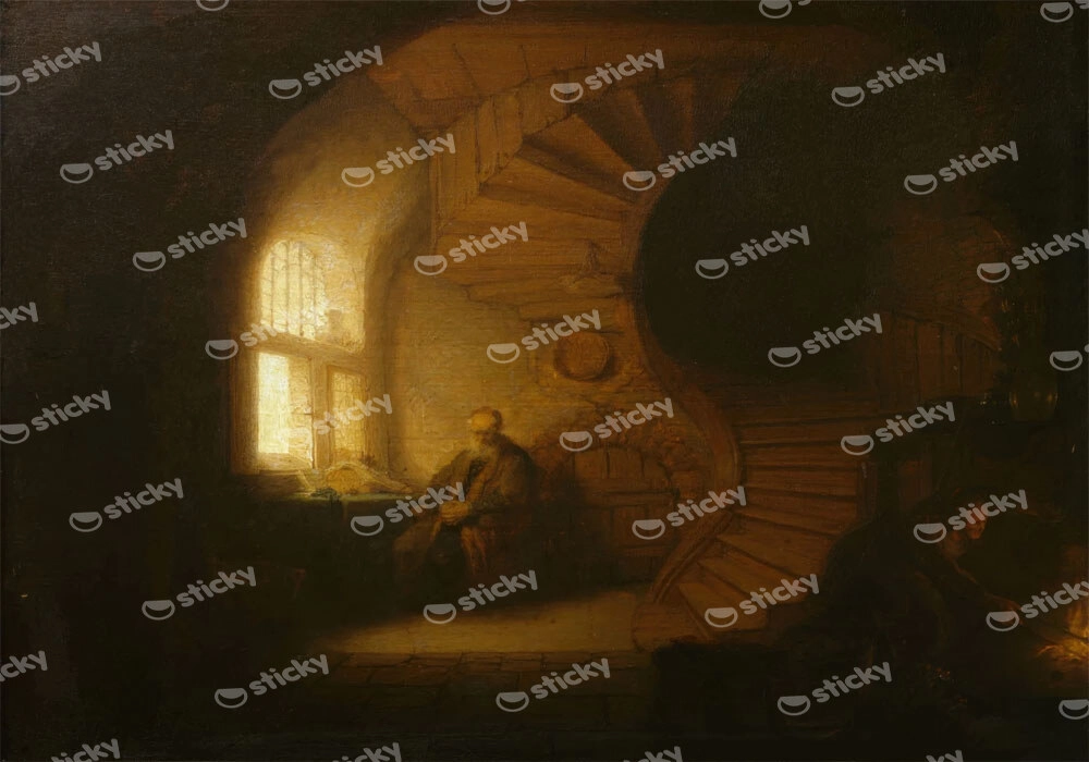 Πινακας σε καμβά REMBRANDT - PHILOSOPHE EN MEDITATION