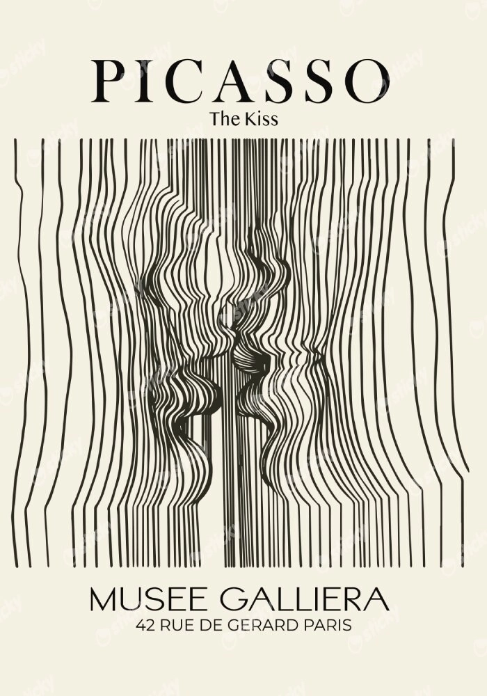 Πόστερ PICASSO - THE KISS LINEART